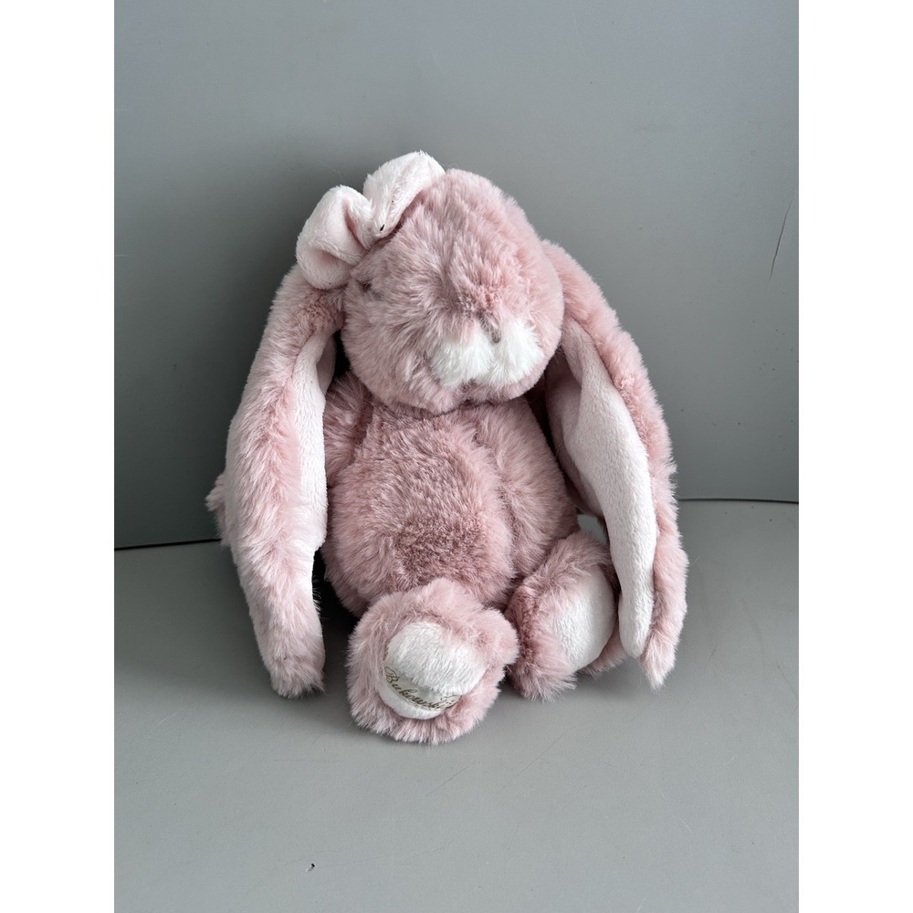 Bukowski Bunny Rabbit Plush Mauve Pink Blush Bow 10" Stuffed Animal SO SOFT!